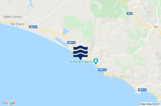 Mappa delle Getijden in Spiaggia di Sperlonga, Italy