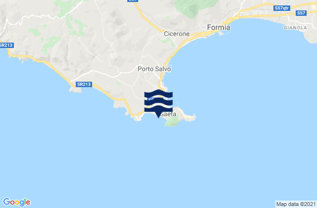 Mappa delle Getijden in Spiaggia di Sèrapo, Italy