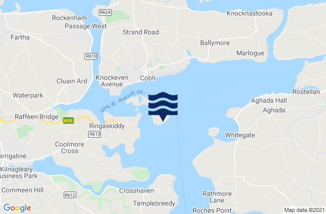 Mappa delle Getijden in Spike Island, Ireland