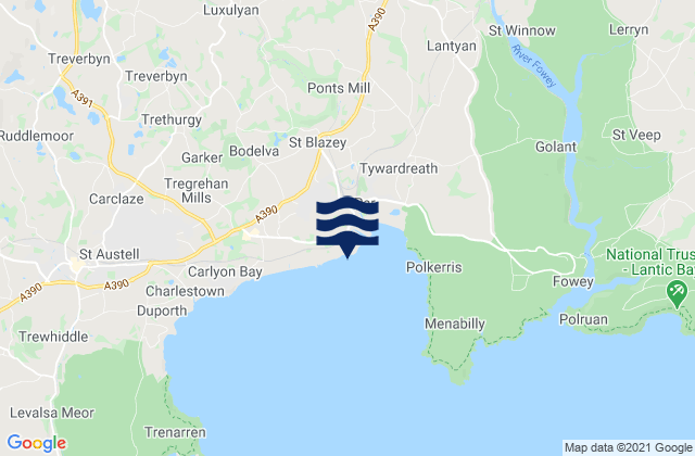 Mappa delle Getijden in Spit Beach, United Kingdom