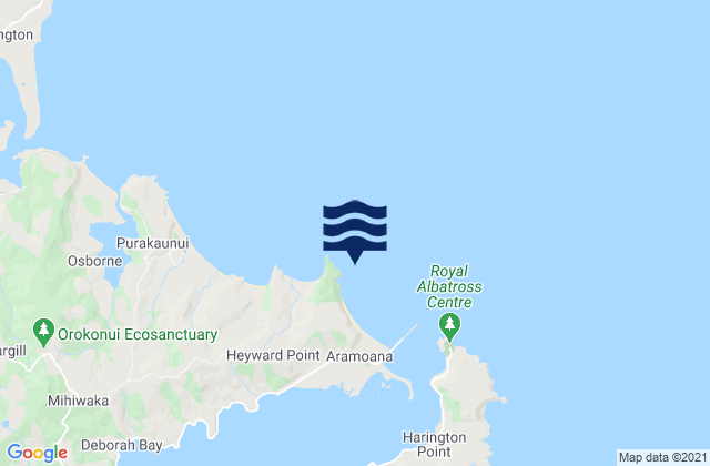 Mappa delle Getijden in Spit Beach, New Zealand