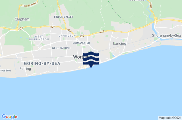 Mappa delle Getijden in Splash Point Beach, United Kingdom