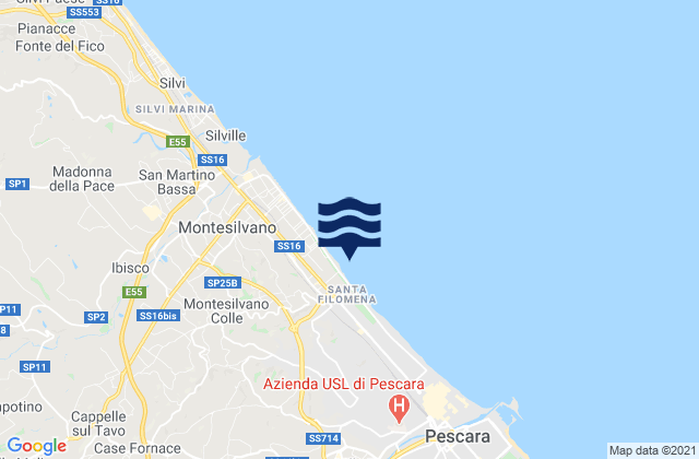 Mappa delle Getijden in Spoltore, Italy
