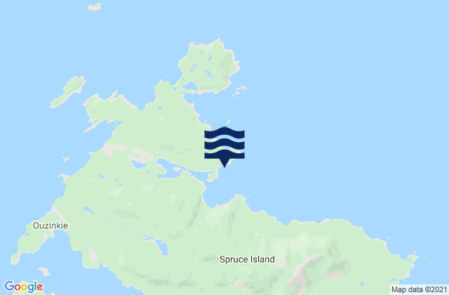 Mappa delle Getijden in Spruce Island (north Side), United States