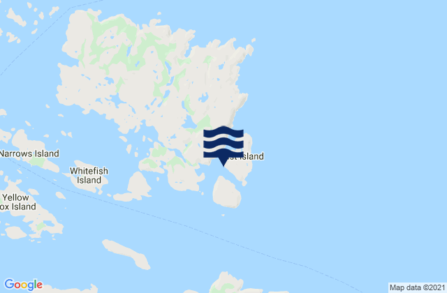 Mappa delle Getijden in Square Island Harbour, Canada