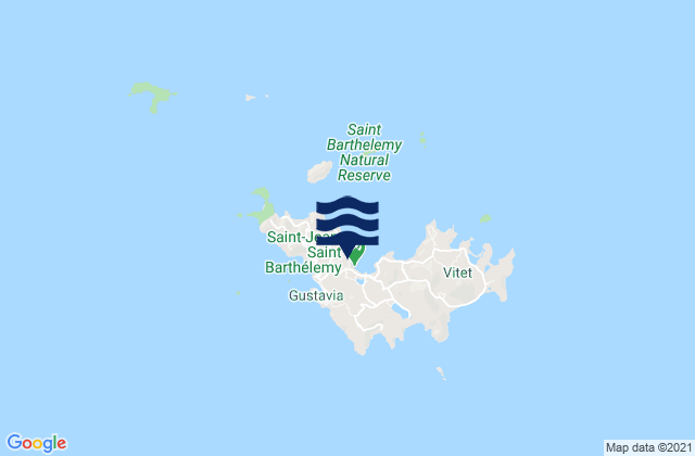 Mappa delle Getijden in St-Jean, U.S. Virgin Islands