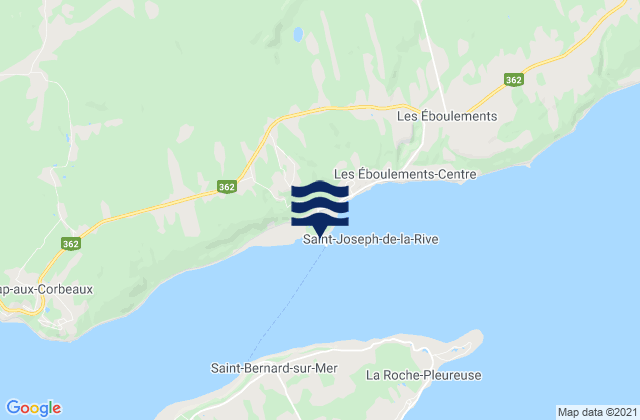 Mappa delle Getijden in St-Joseph-de-la-Rive, Canada