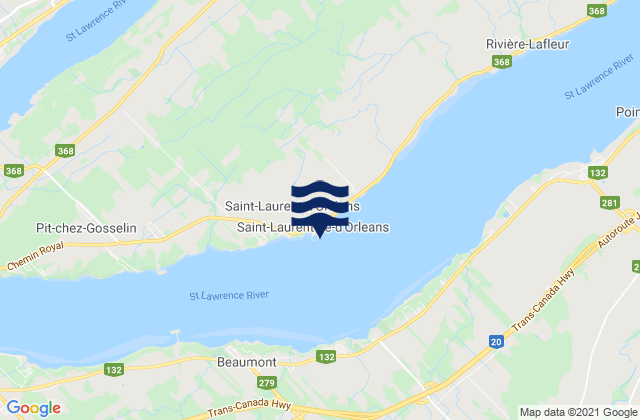Mappa delle Getijden in St-Laurent-Ile-Dorleans, Canada