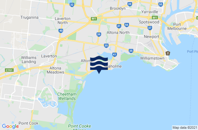 Mappa delle Getijden in St Albans, Australia