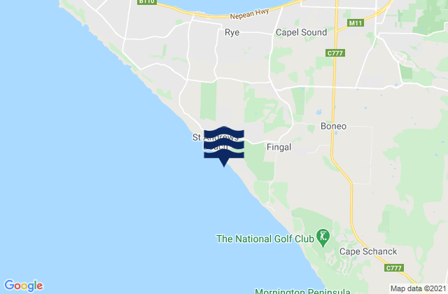 Mappa delle Getijden in St Andrews Beach, Australia