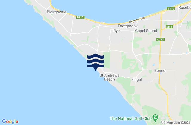 Mappa delle Getijden in St Andrews, Australia