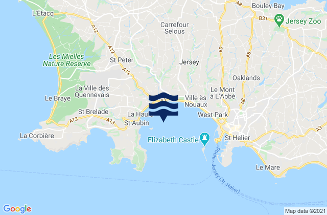Mappa delle Getijden in St Aubin Beach, France