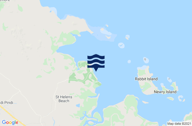 Mappa delle Getijden in St Helens Beach, Australia