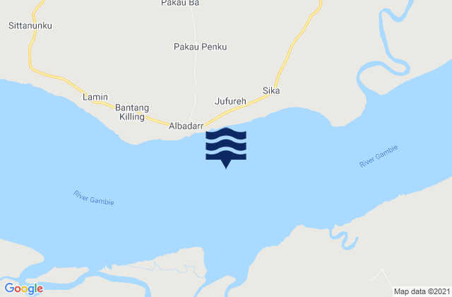 Mappa delle Getijden in St James Island, Gambia