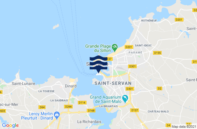 Mappa delle Getijden in St Malo Port, France