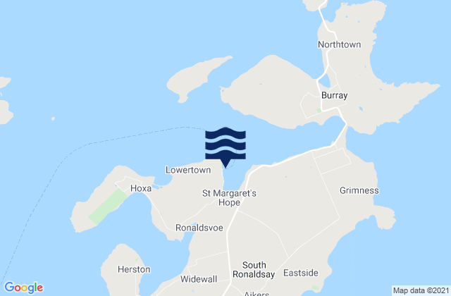 Mappa delle Getijden in St Margarets Hope Port, United Kingdom