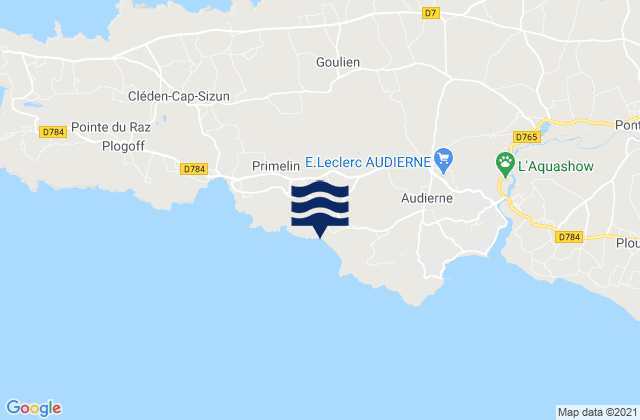 Mappa delle Getijden in St Tugen, France