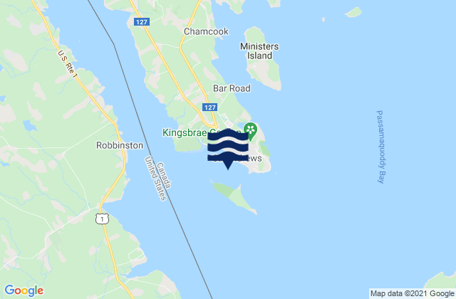 Mappa delle Getijden in St. Andrews Harbour, Canada