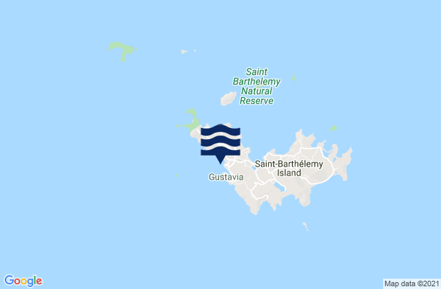 Mappa delle Getijden in St. Barthelemy, U.S. Virgin Islands