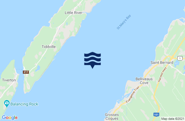 Mappa delle Getijden in St. Marys Bay, Canada