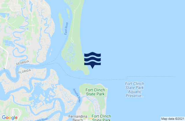 Mappa delle Getijden in St. Marys Entrance North Jetty, United States