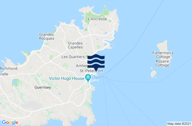 Mappa delle Getijden in St. Peter Port (Guernsey), France