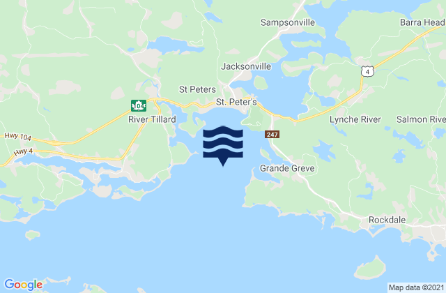 Mappa delle Getijden in St. Peters Bay, Canada