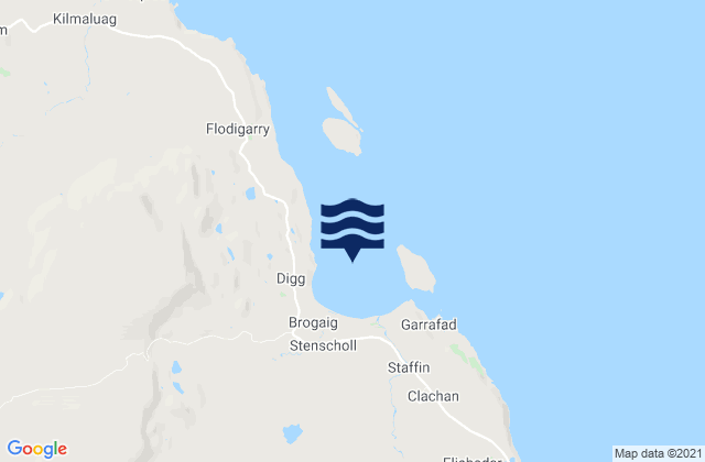 Mappa delle Getijden in Staffin Bay, United Kingdom