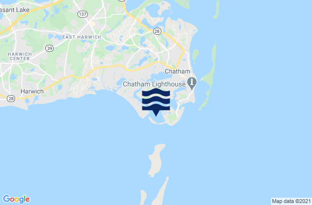 Mappa delle Getijden in Stage Harbor west of Morris Island, United States
