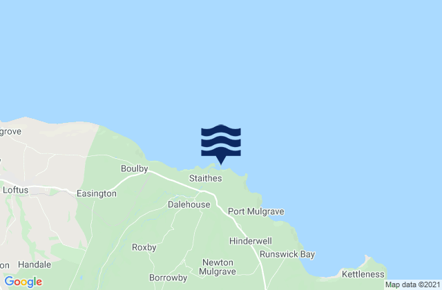 Mappa delle Getijden in Staithes Beach, United Kingdom