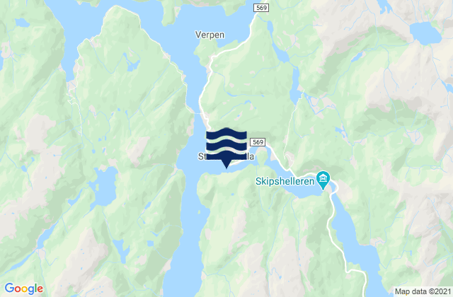 Mappa delle Getijden in Stamnes, Norway