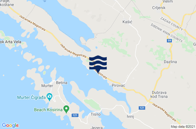 Mappa delle Getijden in Stankovci, Croatia