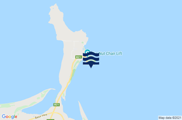 Mappa delle Getijden in Stanley Harbour, Australia
