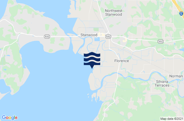 Mappa delle Getijden in Stanwood Stillaguamish River, United States