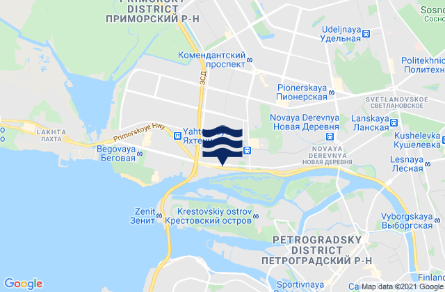 Mappa delle Getijden in Staraya Derevnya, Russia