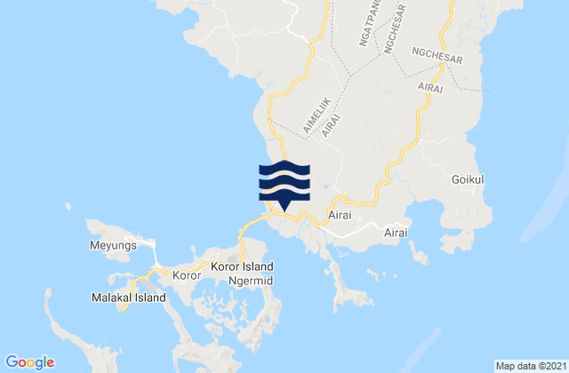 Mappa delle Getijden in State of Airai, Palau