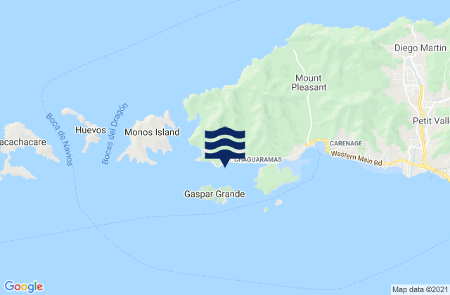 Mappa delle Getijden in Staubles Bay, Trinidad and Tobago