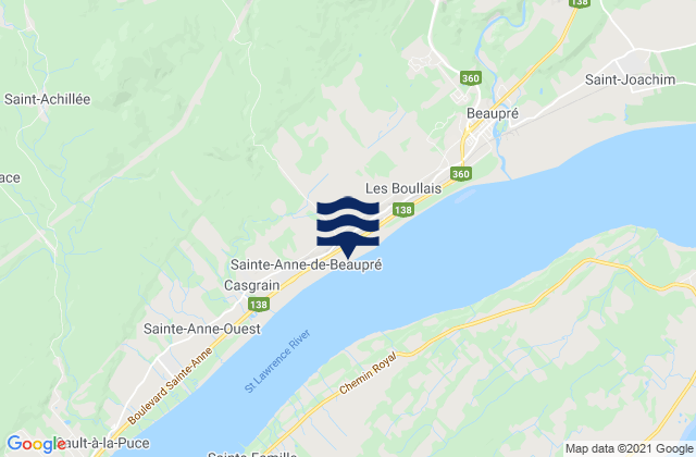 Mappa delle Getijden in Ste-Anne-De-Beaupr, Canada