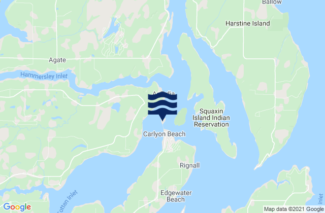 Mappa delle Getijden in Steamboat Island, United States
