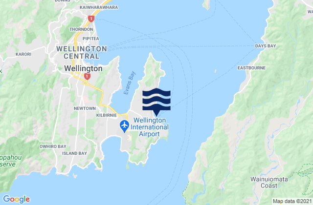 Mappa delle Getijden in Steeple Rock, New Zealand
