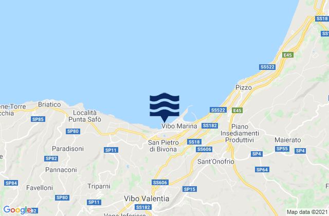 Mappa delle Getijden in Stefanaconi, Italy