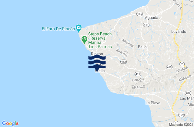 Mappa delle Getijden in Stella, Puerto Rico