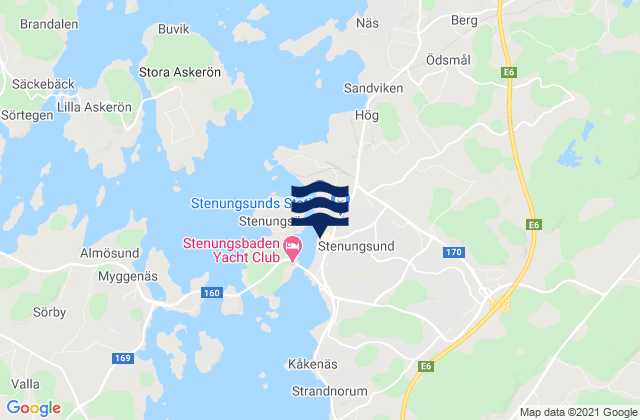 Mappa delle Getijden in Stenungsund, Sweden