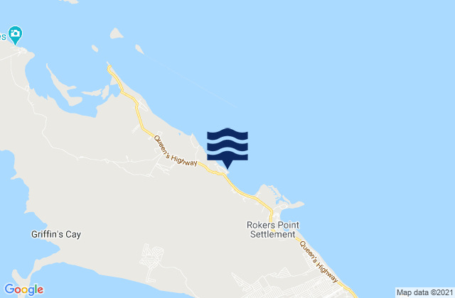 Mappa delle Getijden in Steventon, Bahamas