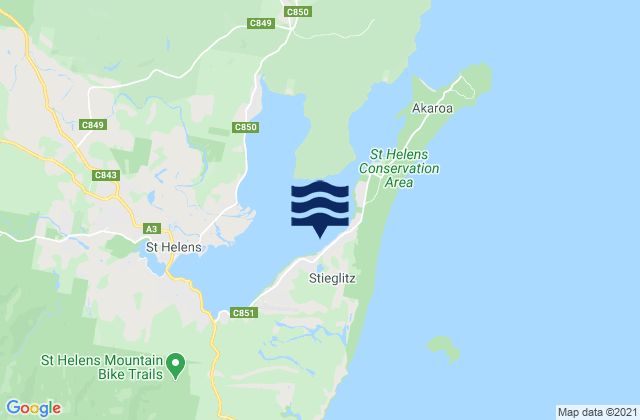 Mappa delle Getijden in Stieglitz Beach, Australia