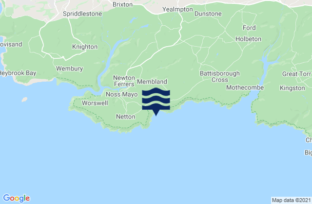 Mappa delle Getijden in Stoke (Row Cove) Beach, United Kingdom