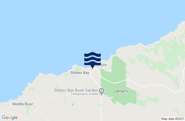 Mappa delle Getijden in Stokes Bay, Australia