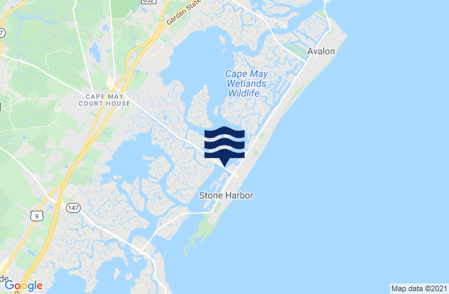 Mappa delle Getijden in Stone Harbor (Great Channel), United States