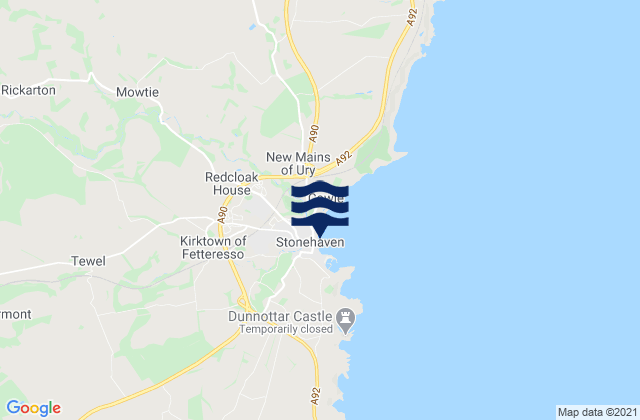 Mappa delle Getijden in Stonehaven, United Kingdom