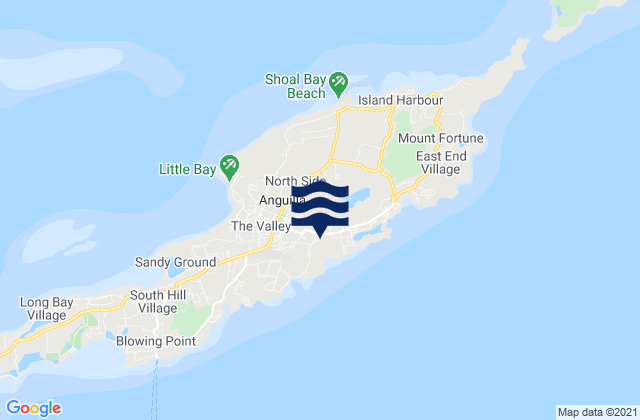 Mappa delle Getijden in Stoney Ground, Anguilla